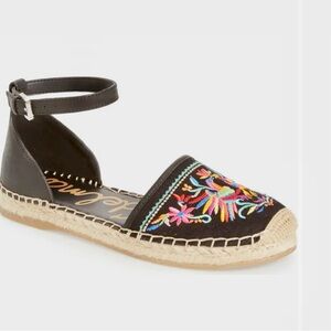 Sam Edelman Black Espadrille with Ankle Strap